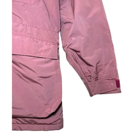 VTG LL Bean Womens M Baxter State Parka Hooded Rain Coat Pink Wool Lined USA - Picture 8 of 10